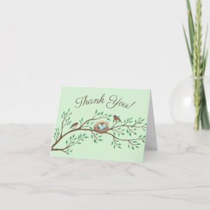 Robin Birds Nest Eggs Spring Baby Shower Thank You Card