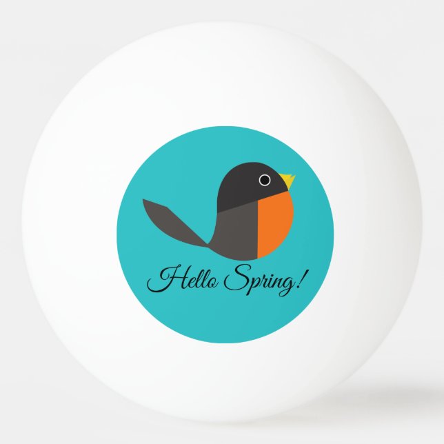 Robin Birds  Ping Pong Ball (Front)
