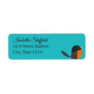 Robin Birds  Return Address Label