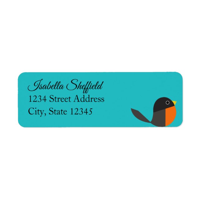 Robin Birds  Return Address Label (Front)