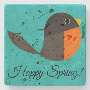 Robin Birds   Stone Coaster