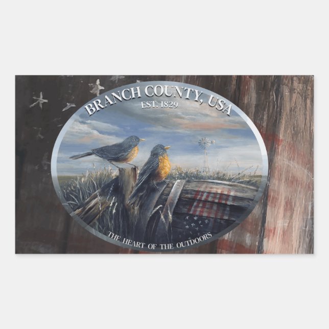 Robin Branch Co MICH Rectangular Sticker (Front)