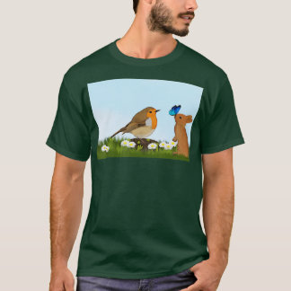 Robin Bunny Spring Bird Birder Birdwatcher Animal T-Shirt