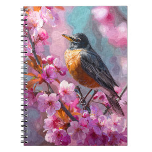 Robin Cherry Blossom Notebook