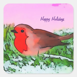 Robin Christmas Holiday season Square Sticker