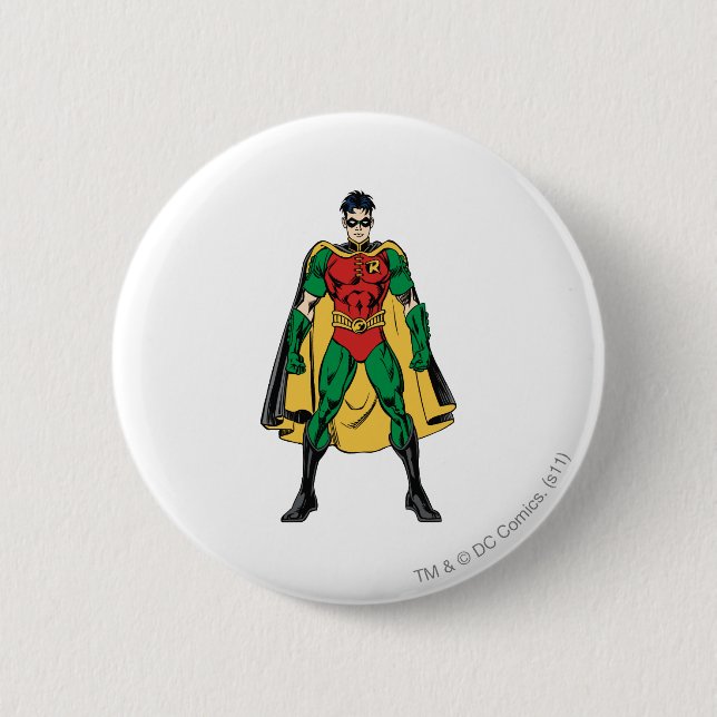 Robin Classic Stance 6 Cm Round Badge (Front)