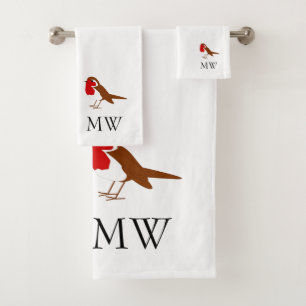 Robin Design Monogrammed Bath Towel Set