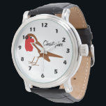 Robin Design Personalised Watch<br><div class="desc">Wrist watch robin design. You can customise this watch with any text of your choice. Should you require any help with customising then contact us through the message link on this page. Robin wrist watch</div>