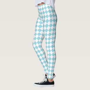 Robin Egg Blue and White Chevron Pattern Classic Leggings