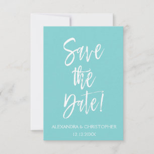 Robin Egg Blue and White Save the Date