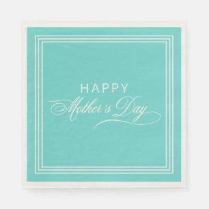 Robin Egg Blue Calligraphy Mother's Day Napkins