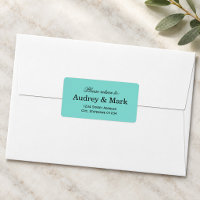 Robin Egg Blue Calligraphy Wedding Address