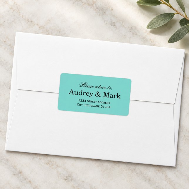 Robin Egg Blue Calligraphy Wedding Address Label (Creator Uploaded)