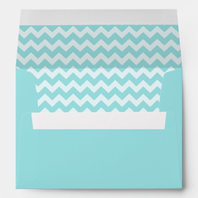Robin Egg Blue Chevron Print Envelope (Back (Bottom))