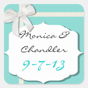 Robin Egg Blue Custom Wedding Stickers