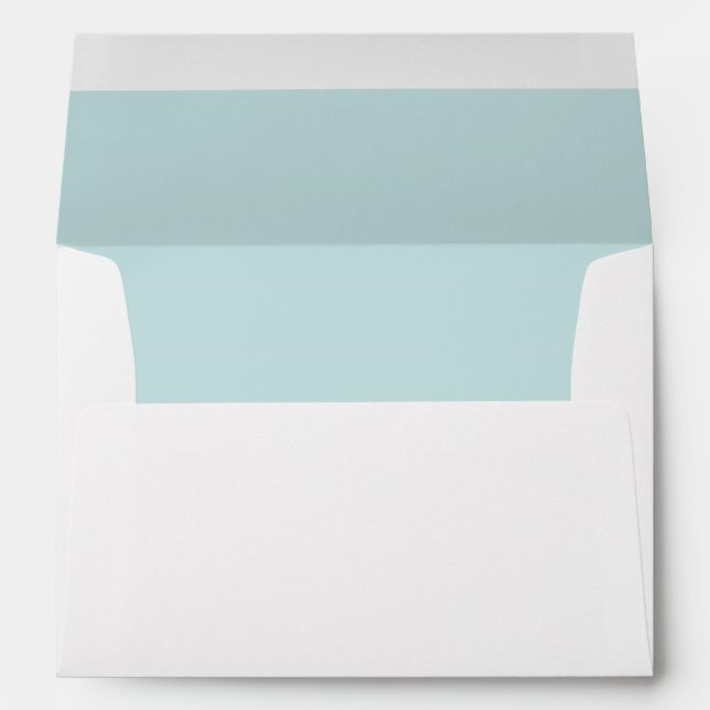 robin egg blue lined wedding invitation envelopes (Back (Bottom))