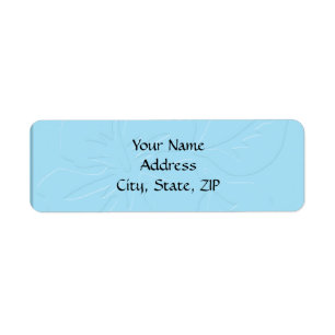 Robin Egg Blue Tone on Tone Hibiscus Return Address Label