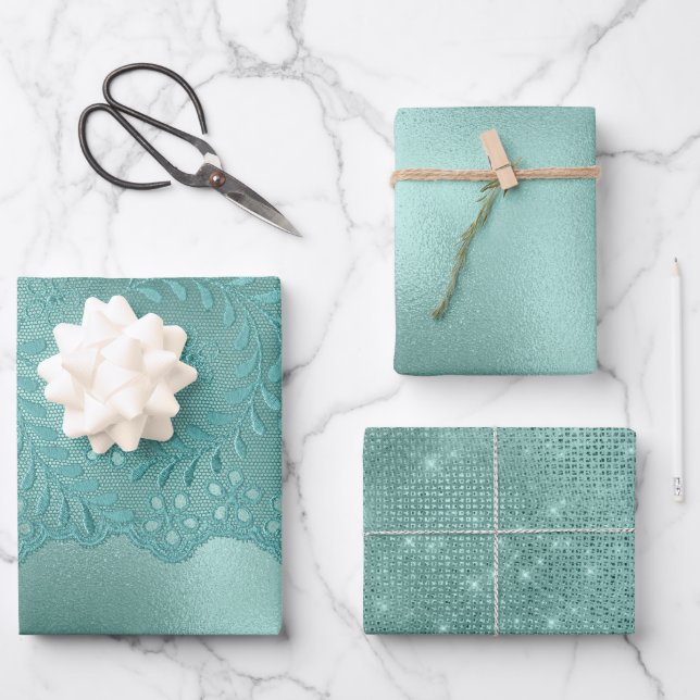 Robin Egg Green Wrapping Paper Sheet (Front)