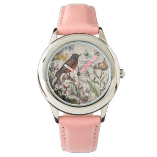 Robin Elegant Bird Butterfly French Art Watch
