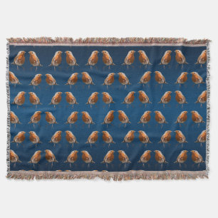 Robin Frenzy Throw Blanket (Navy/Blue Mix)