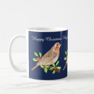 Robin Happy Christmas Coffee Mug