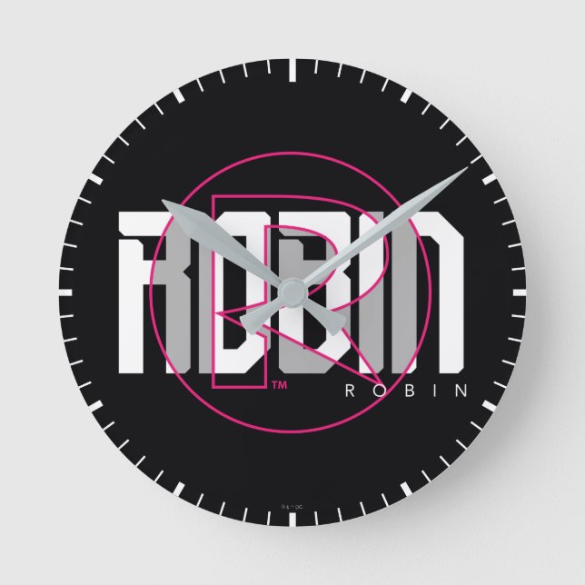 Robin Hi-Tech Name Graphic Round Clock (Front)