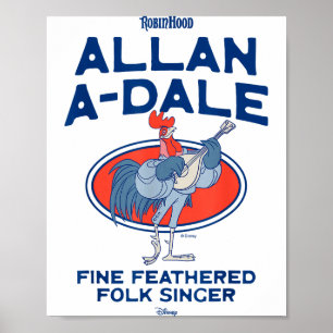 Robin hood allan-a-dale folk singer retro poster