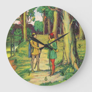 Robin Hood And Little John Large Clock