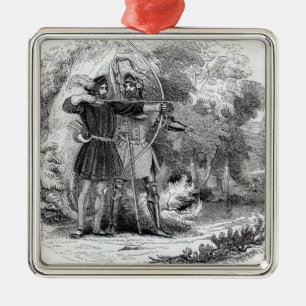 Robin Hood and Little John Metal Ornament