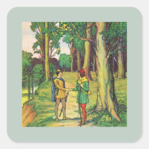 Robin Hood And Little John Square Sticker
