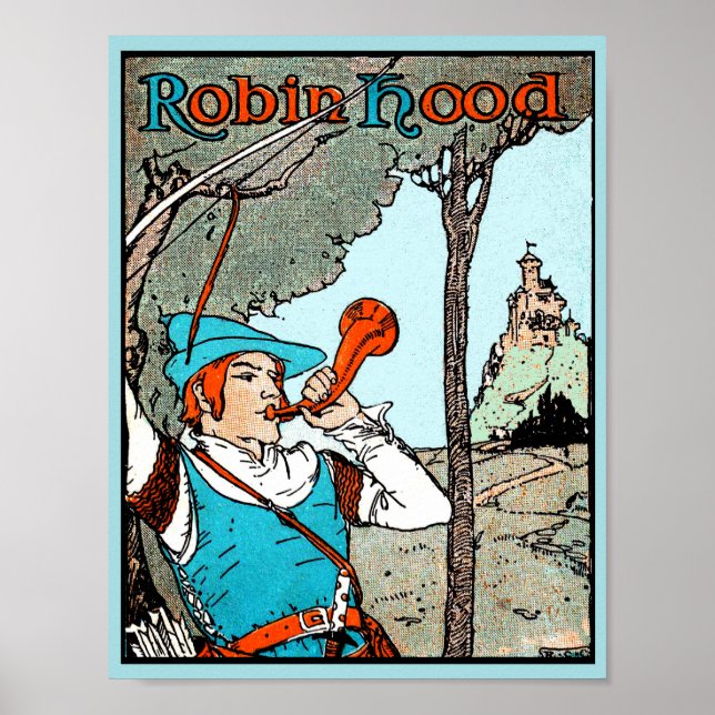 Robin Hood Antique Illustration Merry Men Poster (Front)
