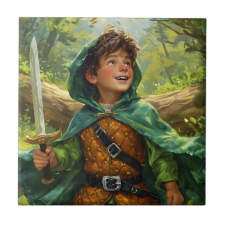 Robin Hood depicted as a child Ceramic Tile