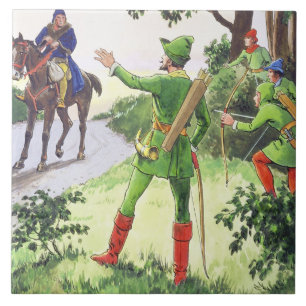 Robin Hood, from 'Peeps into the Past', published Ceramic Tile