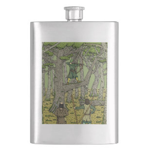 Robin Hood in Sherwood Forest Hip Flask