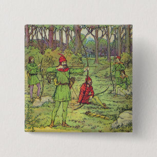 Robin Hood In The Forest 15 Cm Square Badge