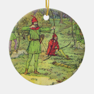 Robin Hood In The Forest Ceramic Tree Decoration