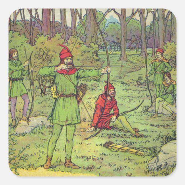 Robin Hood In The Forest  Square Sticker (Front)
