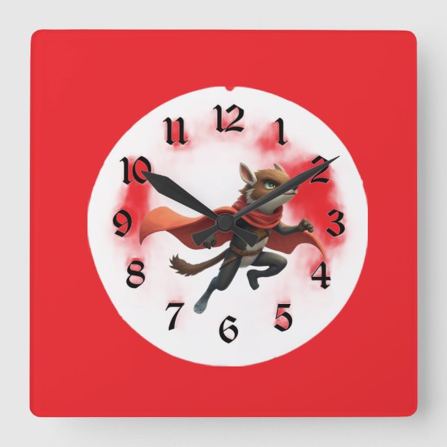 Robin Hood  Square Wall Clock (Front)