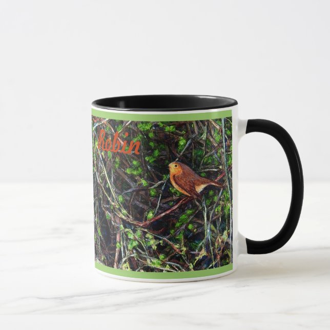 Robin in a hedge mug (Right)
