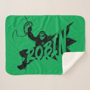 Robin Ink Brush Name Sherpa Blanket