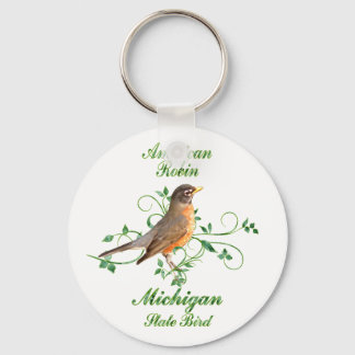 Robin Michigan State Bird Key Ring
