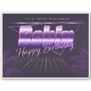 Robin name First name lila retro Sticker Birthday