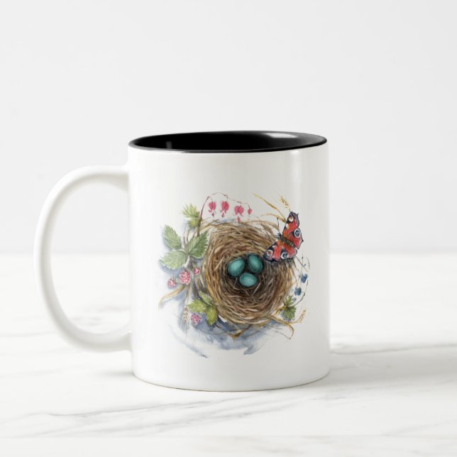Robin Nest Two-Tone Coffee Mug (Left)