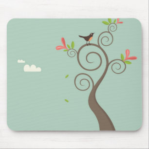 Robin on a Tree Mouse Pad