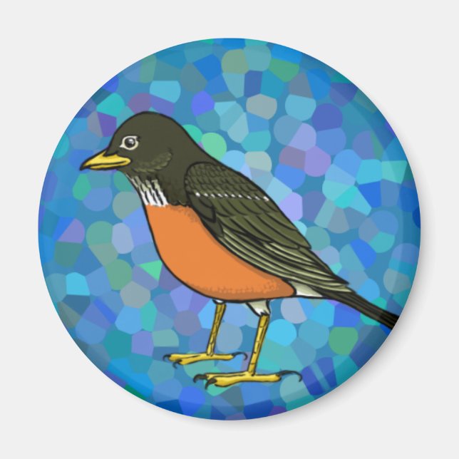 Robin on Blue Magnet (Front)