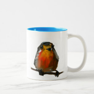 robin on branch mug with blue prattcreekart