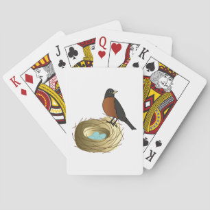 Robin on Nest Playing Cards