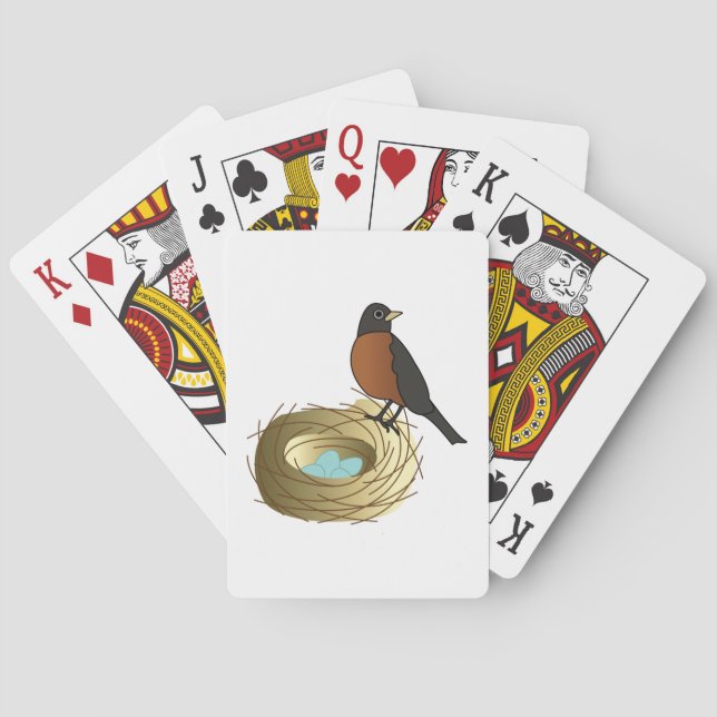 Robin on Nest Playing Cards (Back)