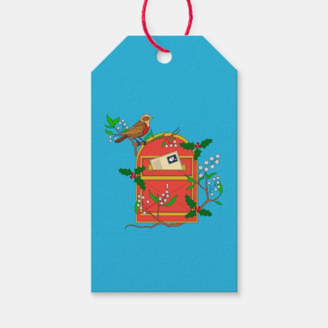 Robin on Postbox Gift Tags (Front)