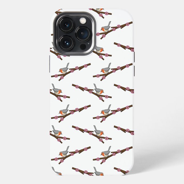 Robin on Sakura iPhone Case (Back)